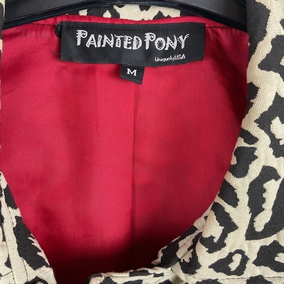 Women’s Painted Pony Leopard Print Swing Coat Size Medium - Picture 4 of 11